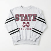 MISSISSIPPI STATE BULLDOGS STADIUM STRIPES STRIPE SLEEVE CREWNECK SWEATSHIRT
