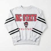 NORTH CAROLINA STATE WOLFPACK STADIUM STRIPES STRIPE SLEEVE CREWNECK SWEATSHIRT