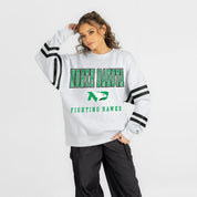 NORTH DAKOTA FIGHTING HAWKS STADIUM STRIPES STRIPE SLEEVE CREWNECK SWEATSHIRT