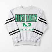 NORTH DAKOTA FIGHTING HAWKS STADIUM STRIPES STRIPE SLEEVE CREWNECK SWEATSHIRT