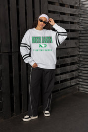 NORTH DAKOTA FIGHTING HAWKS STADIUM STRIPES STRIPE SLEEVE CREWNECK SWEATSHIRT