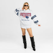 NEW ENGLAND PATRIOTS STADIUM STRIPES STRIPE SLEEVE CREWNECK SWEATSHIRT