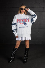 NEW ENGLAND PATRIOTS STADIUM STRIPES STRIPE SLEEVE CREWNECK SWEATSHIRT
