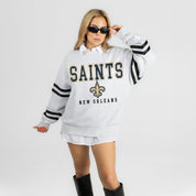 NEW ORLEANS SAINTS STADIUM STRIPES STRIPE SLEEVE CREWNECK SWEATSHIRT