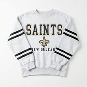 NEW ORLEANS SAINTS STADIUM STRIPES STRIPE SLEEVE CREWNECK SWEATSHIRT