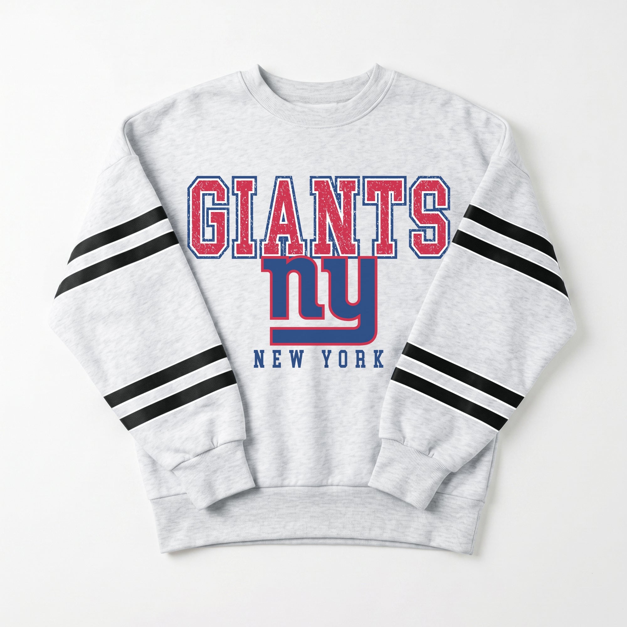 NEW YORK GIANTS STADIUM STRIPES STRIPE SLEEVE CREWNECK SWEATSHIRT