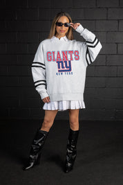 NEW YORK GIANTS STADIUM STRIPES STRIPE SLEEVE CREWNECK SWEATSHIRT