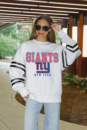 NEW YORK GIANTS STADIUM STRIPES STRIPE SLEEVE CREWNECK SWEATSHIRT