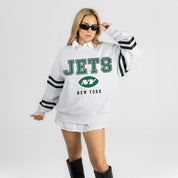 NEW YORK JETS STADIUM STRIPES STRIPE SLEEVE CREWNECK SWEATSHIRT