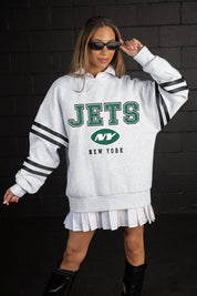 NEW YORK JETS STADIUM STRIPES STRIPE SLEEVE CREWNECK SWEATSHIRT