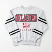 OKLAHOMA SOONERS STADIUM STRIPES STRIPE SLEEVE CREWNECK SWEATSHIRT