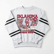 OKLAHOMA SOONERS OFF THE GRID STRIPE SLEEVE CREWNECK SWEATSHIRT