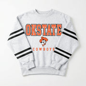 OKLAHOMA STATE COWBOYS STADIUM STRIPES STRIPE SLEEVE CREWNECK SWEATSHIRT