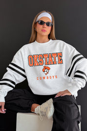 OKLAHOMA STATE COWBOYS STADIUM STRIPES STRIPE SLEEVE CREWNECK SWEATSHIRT
