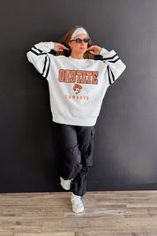 OKLAHOMA STATE COWBOYS STADIUM STRIPES STRIPE SLEEVE CREWNECK SWEATSHIRT