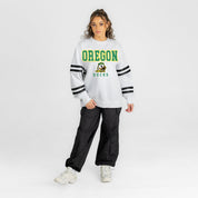 OREGON DUCKS STADIUM STRIPES STRIPE SLEEVE CREWNECK SWEATSHIRT