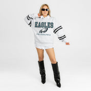 PHILADELPHIA EAGLES STADIUM STRIPES STRIPE SLEEVE CREWNECK SWEATSHIRT
