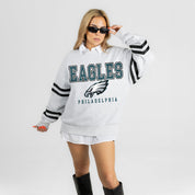 PHILADELPHIA EAGLES STADIUM STRIPES STRIPE SLEEVE CREWNECK SWEATSHIRT