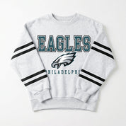 PHILADELPHIA EAGLES STADIUM STRIPES STRIPE SLEEVE CREWNECK SWEATSHIRT