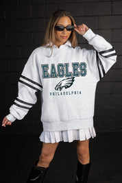PHILADELPHIA EAGLES STADIUM STRIPES STRIPE SLEEVE CREWNECK SWEATSHIRT