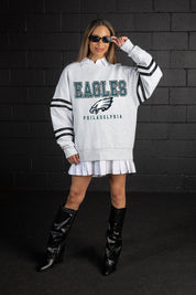 PHILADELPHIA EAGLES STADIUM STRIPES STRIPE SLEEVE CREWNECK SWEATSHIRT