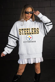 PITTSBURGH STEELERS STADIUM STRIPES STRIPE SLEEVE CREWNECK SWEATSHIRT