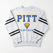 PITTSBURGH PANTHERS STADIUM STRIPES STRIPE SLEEVE CREWNECK SWEATSHIRT