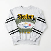 PITTSBURGH STEELERS OFF THE GRID STRIPE SLEEVE CREWNECK SWEATSHIRT