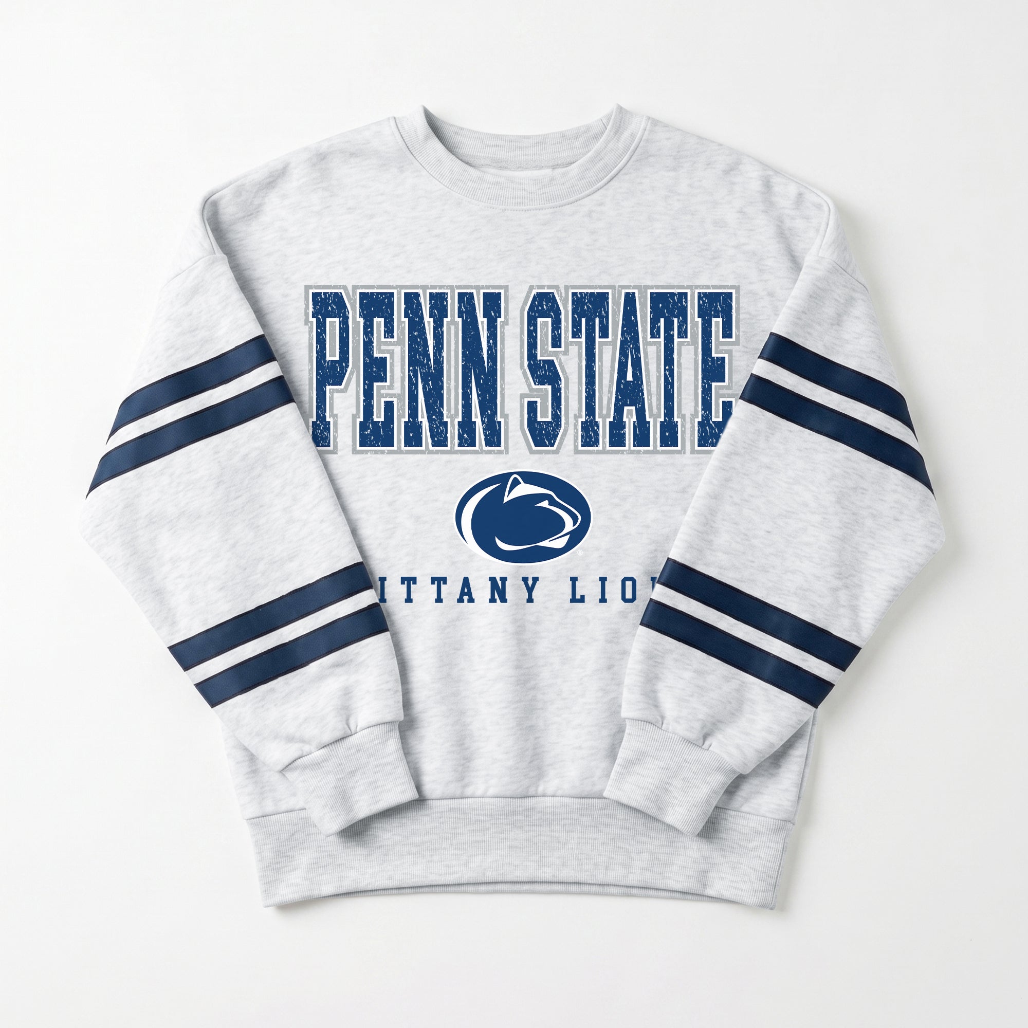 PENN STATE NITTANY LIONS STADIUM STRIPES STRIPE SLEEVE CREWNECK SWEATSHIRT