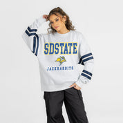 SOUTH DAKOTA STATE JACKRABBITS STADIUM STRIPES STRIPE SLEEVE CREWNECK SWEATSHIRT