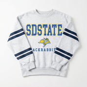 SOUTH DAKOTA STATE JACKRABBITS STADIUM STRIPES STRIPE SLEEVE CREWNECK SWEATSHIRT