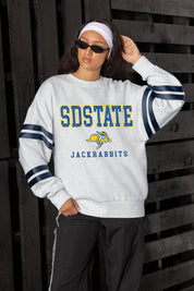 SOUTH DAKOTA STATE JACKRABBITS STADIUM STRIPES STRIPE SLEEVE CREWNECK SWEATSHIRT
