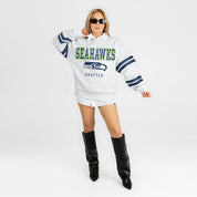 SEATTLE SEAHAWKS STADIUM STRIPES STRIPE SLEEVE CREWNECK SWEATSHIRT