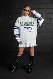 SEATTLE SEAHAWKS STADIUM STRIPES STRIPE SLEEVE CREWNECK SWEATSHIRT