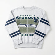 SEATTLE SEAHAWKS OFF THE GRID STRIPE SLEEVE CREWNECK SWEATSHIRT