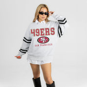SAN FRANCISCO 49ERS STADIUM STRIPES STRIPE SLEEVE CREWNECK SWEATSHIRT