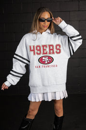 SAN FRANCISCO 49ERS STADIUM STRIPES STRIPE SLEEVE CREWNECK SWEATSHIRT
