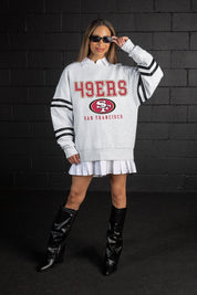 SAN FRANCISCO 49ERS STADIUM STRIPES STRIPE SLEEVE CREWNECK SWEATSHIRT