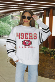 SAN FRANCISCO 49ERS STADIUM STRIPES STRIPE SLEEVE CREWNECK SWEATSHIRT