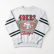 SAN FRANCISCO 49ERS OFF THE GRID STRIPE SLEEVE CREWNECK SWEATSHIRT