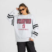 STANFORD CARDINAL STADIUM STRIPES STRIPE SLEEVE CREWNECK SWEATSHIRT