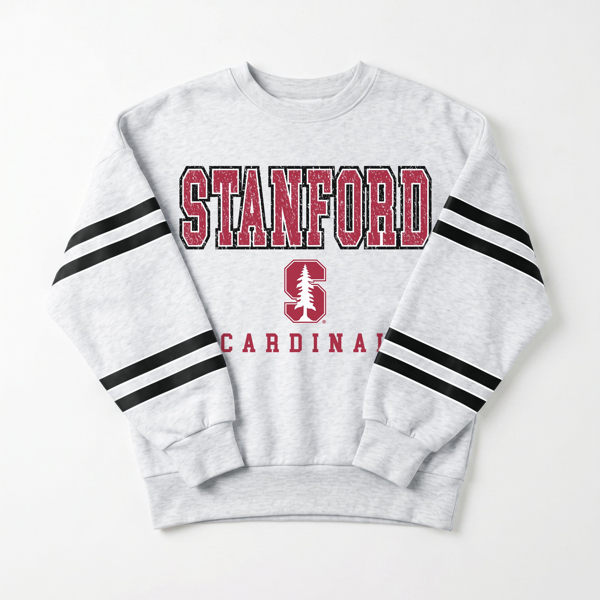 STANFORD CARDINAL STADIUM STRIPES STRIPE SLEEVE CREWNECK SWEATSHIRT