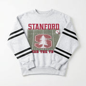 STANFORD CARDINAL OFF THE GRID STRIPE SLEEVE CREWNECK SWEATSHIRT