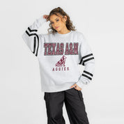 TEXAS A&M AGGIES STADIUM STRIPES STRIPE SLEEVE CREWNECK SWEATSHIRT