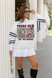 TEXAS A&M AGGIES OFF THE GRID STRIPE SLEEVE CREWNECK SWEATSHIRT