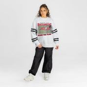 TAMPA BAY BUCCANEERS OFF THE GRID STRIPE SLEEVE CREWNECK SWEATSHIRT