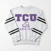 TCU HORNED FROGS STADIUM STRIPES STRIPE SLEEVE CREWNECK SWEATSHIRT