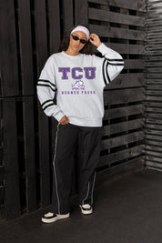 TCU HORNED FROGS STADIUM STRIPES STRIPE SLEEVE CREWNECK SWEATSHIRT