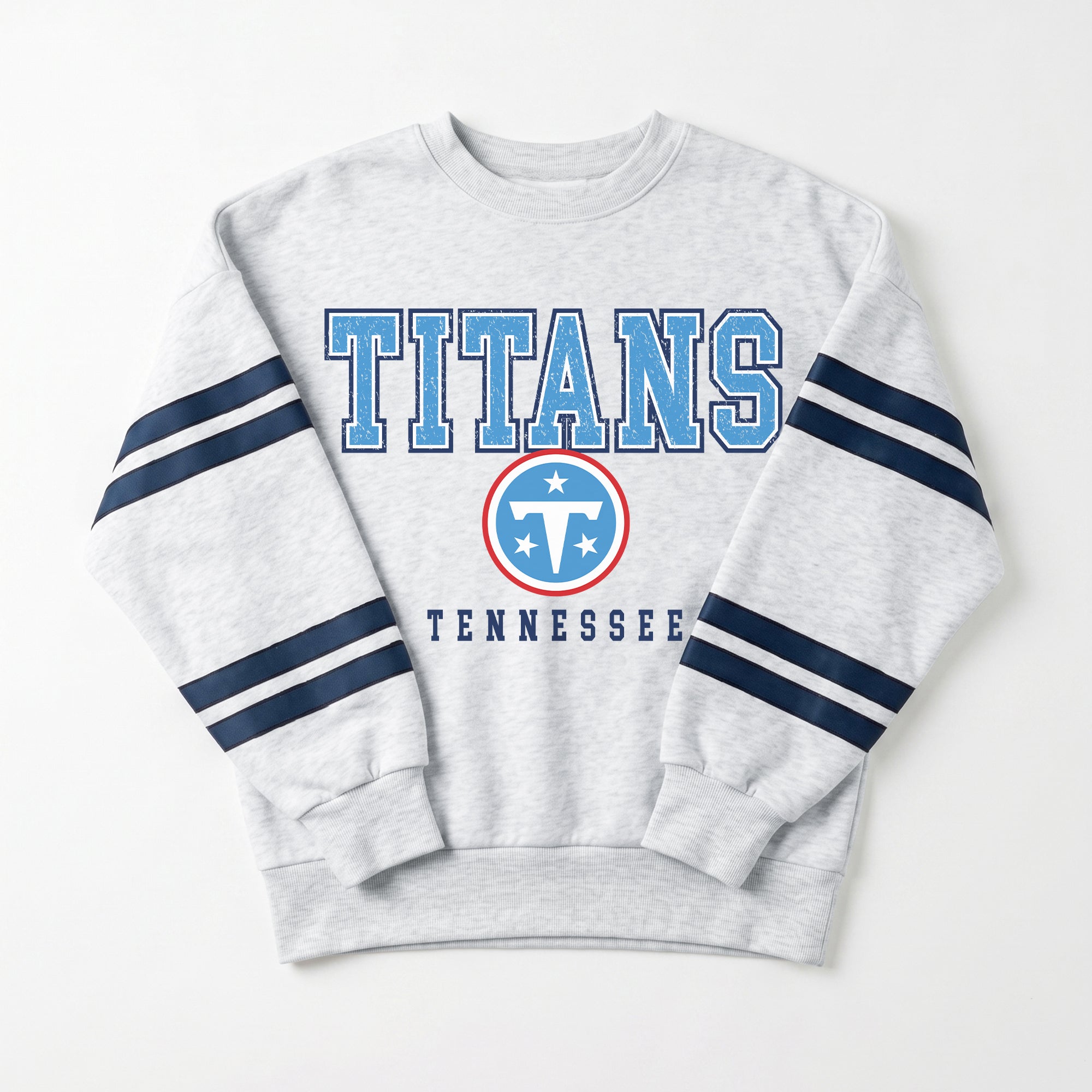 TENNESSEE TITANS STADIUM STRIPES STRIPE SLEEVE CREWNECK SWEATSHIRT