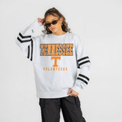 TENNESSEE VOLUNTEERS STADIUM STRIPES STRIPE SLEEVE CREWNECK SWEATSHIRT